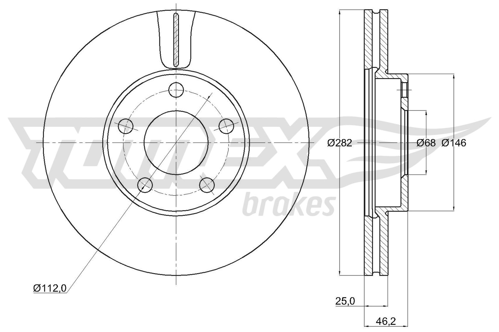 Brzdový kotúč TOMEX Brakes
